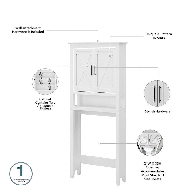 Armoire de rangement de salle de bain à poser au-dessus des toilettes Key West