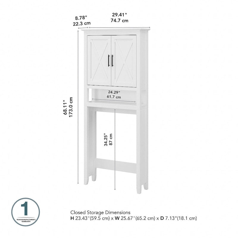 Armoire de rangement de salle de bain à poser au-dessus des toilettes Key West