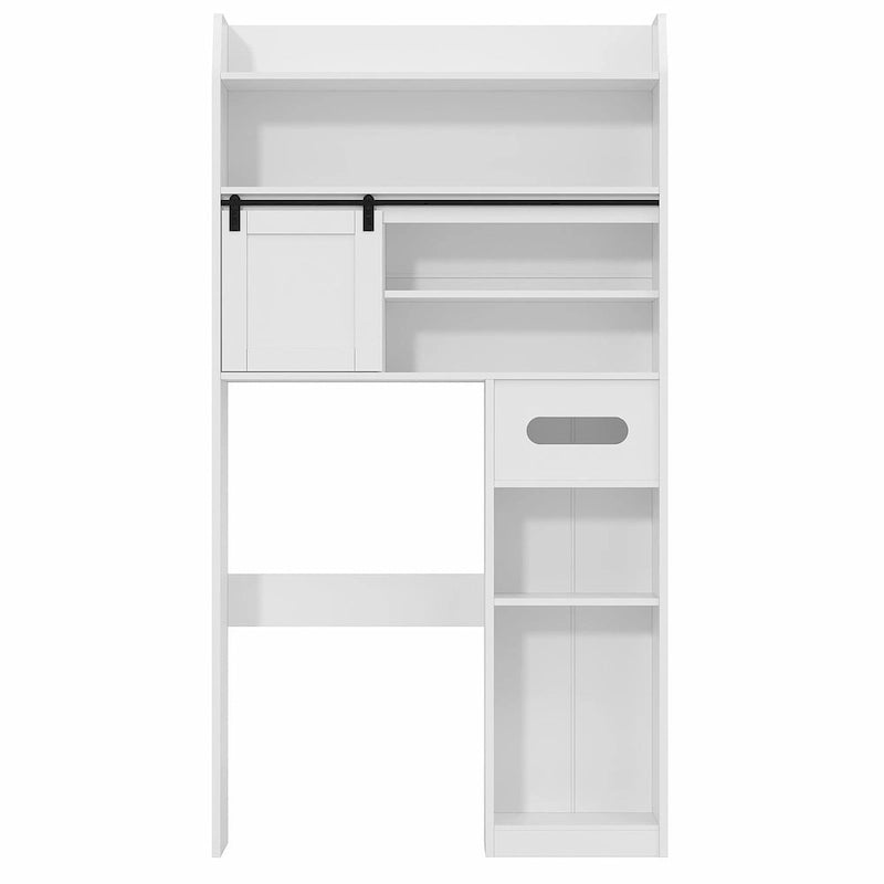 Meuble de Rangement Sur Pied Pour Toilettes avec Cadre en Métal et Étagères de Rangement, Organiseur de Salle de Bain avec Étagères Réglables