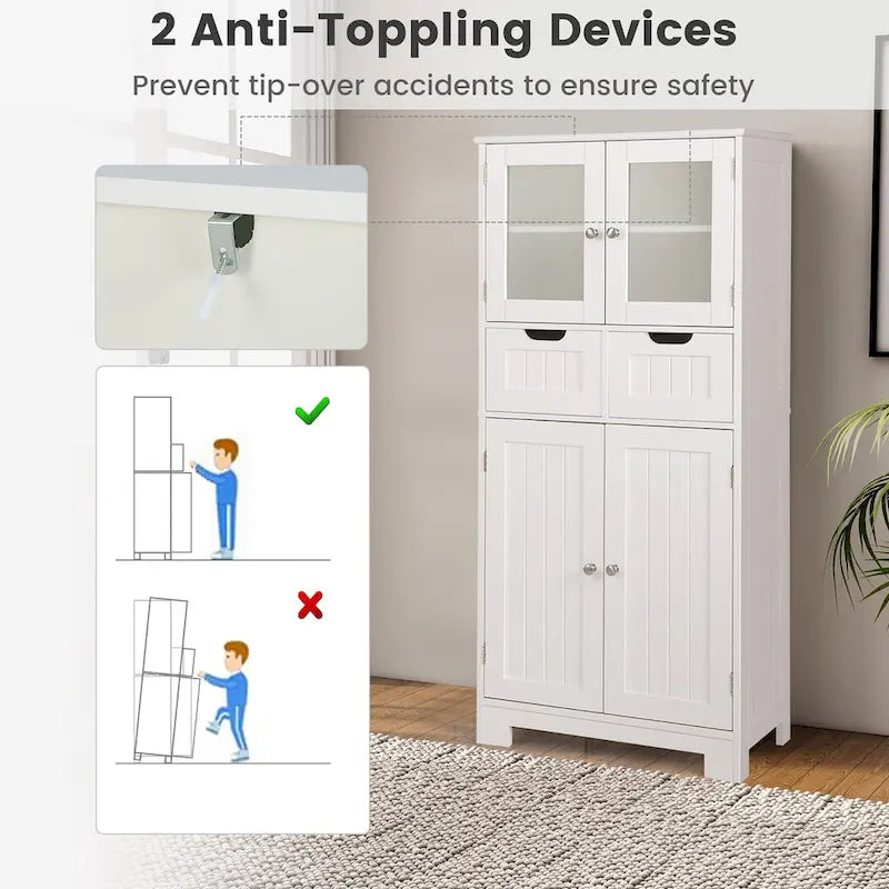 Meuble de rangement de salle de bain avec 2 tiroirs pour cuisine