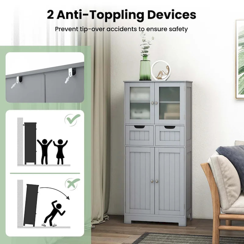 Meuble de rangement de salle de bain avec 2 tiroirs pour cuisine