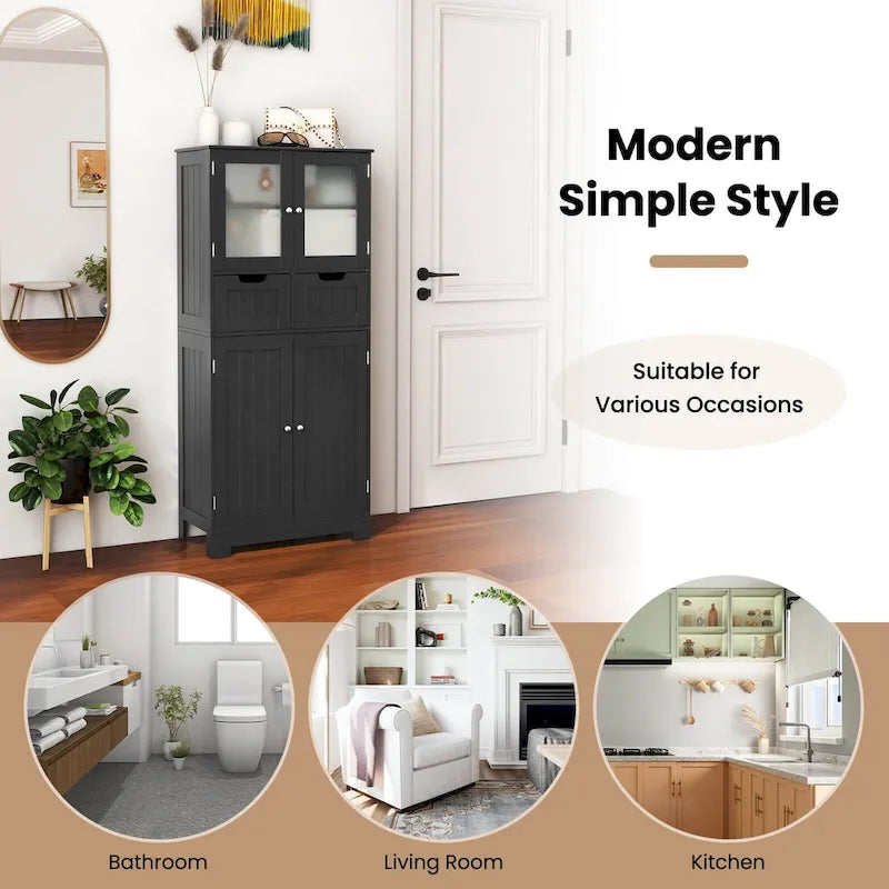 Meuble de rangement de salle de bain avec 2 tiroirs pour cuisine