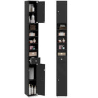 Gymax Tall Slim Bathroom Storage Cabinet Linen Tower w/Drawer