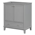 Meuble de rangement de salle de bain 30 po, meuble-lavabo de salle de bain avec portes, tiroirs, étagère réglable