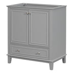 Meuble de rangement de salle de bain 30 po, meuble-lavabo de salle de bain avec portes, tiroirs, étagère réglable