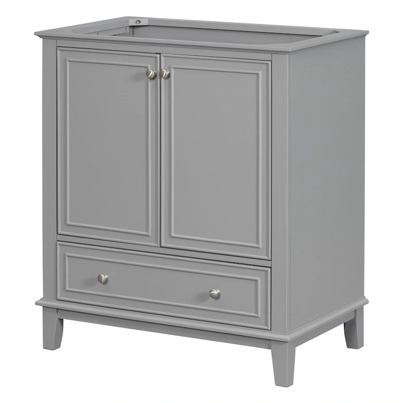 Meuble de rangement de salle de bain 30 po, meuble-lavabo de salle de bain avec portes, tiroirs, étagère réglable