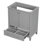 Meuble de rangement de salle de bain 30 po, meuble-lavabo de salle de bain avec portes, tiroirs, étagère réglable