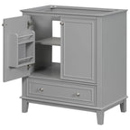 Meuble de rangement de salle de bain 30 po, meuble-lavabo de salle de bain avec portes, tiroirs, étagère réglable