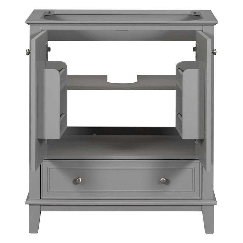 Meuble de rangement de salle de bain 30 po, meuble-lavabo de salle de bain avec portes, tiroirs, étagère réglable