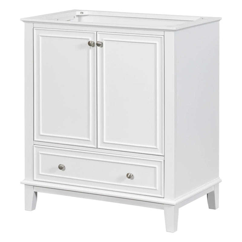Meuble de rangement de salle de bain 30 po, meuble-lavabo de salle de bain avec portes, tiroirs, étagère réglable