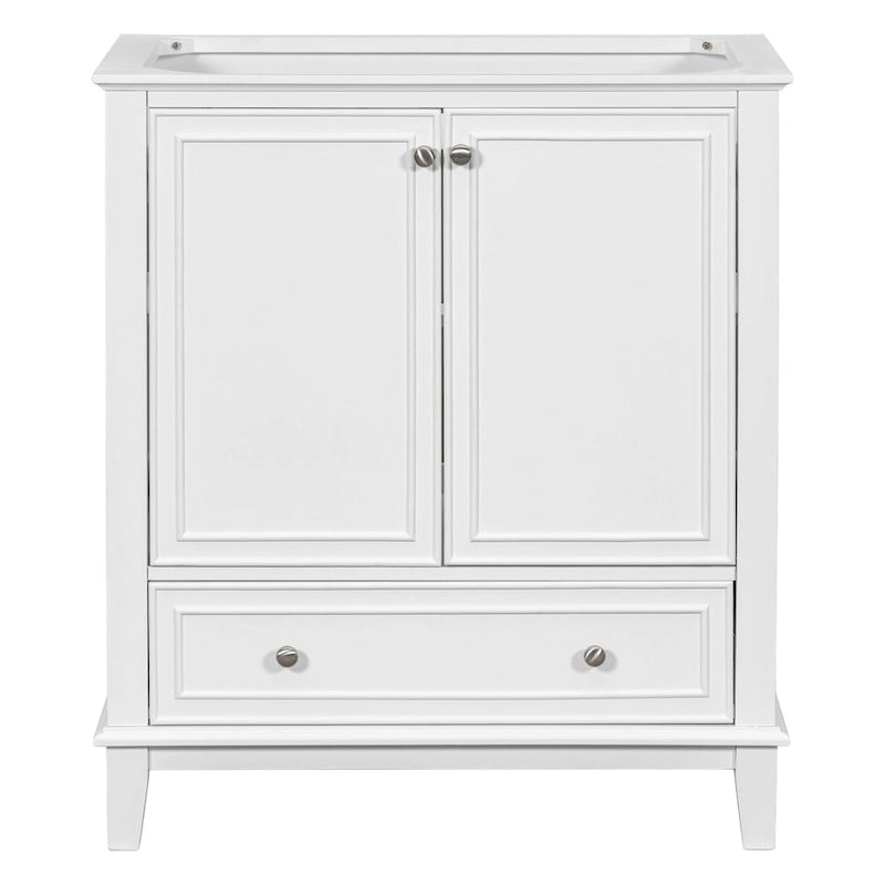 Meuble de rangement de salle de bain 30 po, meuble-lavabo de salle de bain avec portes, tiroirs, étagère réglable