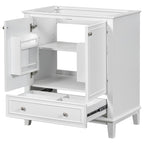 Meuble de rangement de salle de bain 30 po, meuble-lavabo de salle de bain avec portes, tiroirs, étagère réglable