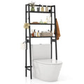 Étagère de rangement 3 niveaux au-dessus des toilettes avec étagères réglables