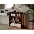 Meuble de salle de bain 100 % bois massif de 81 cm avec étagères réglables