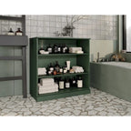 Meuble de salle de bain 100 % bois massif de 81 cm avec étagères réglables