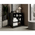 Meuble de salle de bain 100 % bois massif de 81 cm avec étagères réglables