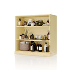 Meuble de salle de bain 100 % bois massif de 81 cm avec étagères réglables