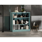 Meuble de salle de bain 100 % bois massif de 81 cm avec étagères réglables