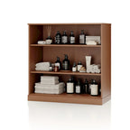 Meuble de salle de bain 100 % bois massif de 81 cm avec étagères réglables