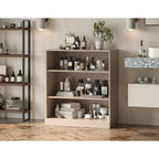 Meuble de salle de bain 100 % bois massif de 81 cm avec étagères réglables