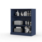 Meuble de salle de bain 100 % bois massif de 81 cm avec étagères réglables