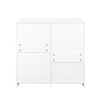 Meuble de buanderie autoportant avec portes et étagère, panier à linge inclinable