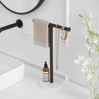 Porte-serviettes en T avec base en marbre naturel