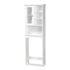 Meuble de Rangement de Salle de Bain Campbell White en Bois Finition pour Toilettes