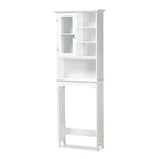 Meuble de Rangement de Salle de Bain Campbell White en Bois Finition pour Toilettes