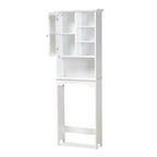 Meuble de Rangement de Salle de Bain Campbell White en Bois Finition pour Toilettes