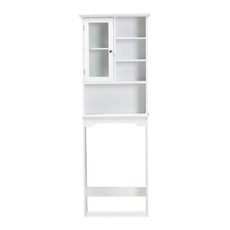 Meuble de Rangement de Salle de Bain Campbell White en Bois Finition pour Toilettes