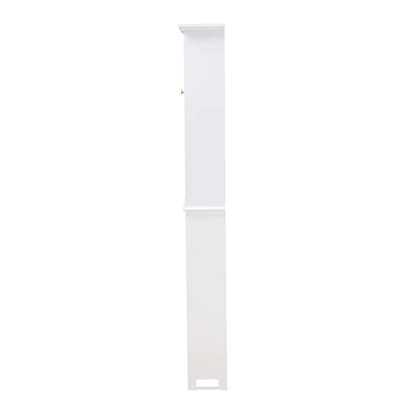 Meuble de Rangement de Salle de Bain Campbell White en Bois Finition pour Toilettes