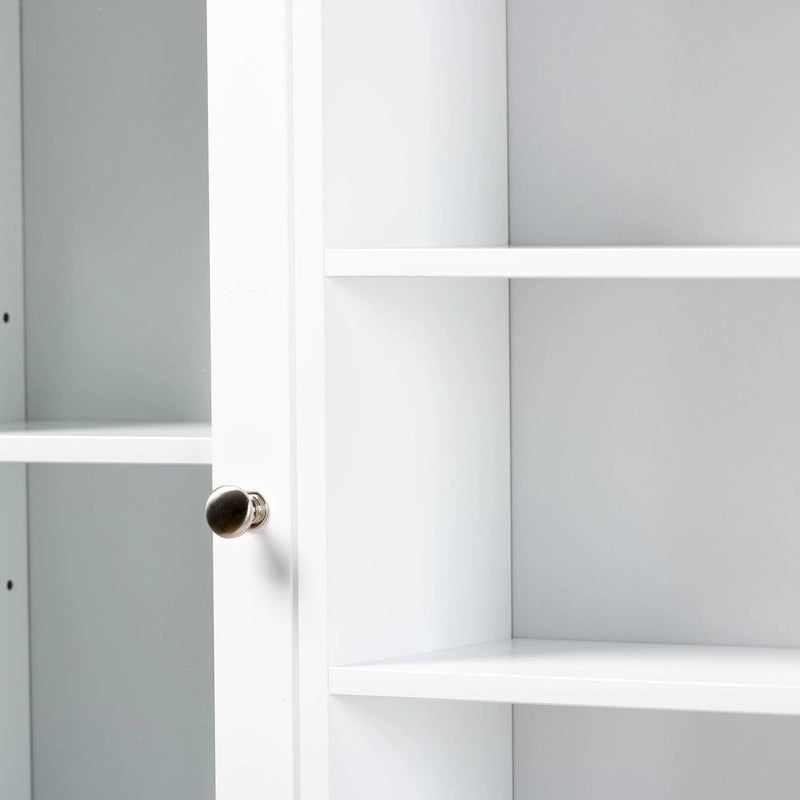 Meuble de Rangement de Salle de Bain Campbell White en Bois Finition pour Toilettes