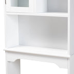 Meuble de Rangement de Salle de Bain Campbell White en Bois Finition pour Toilettes