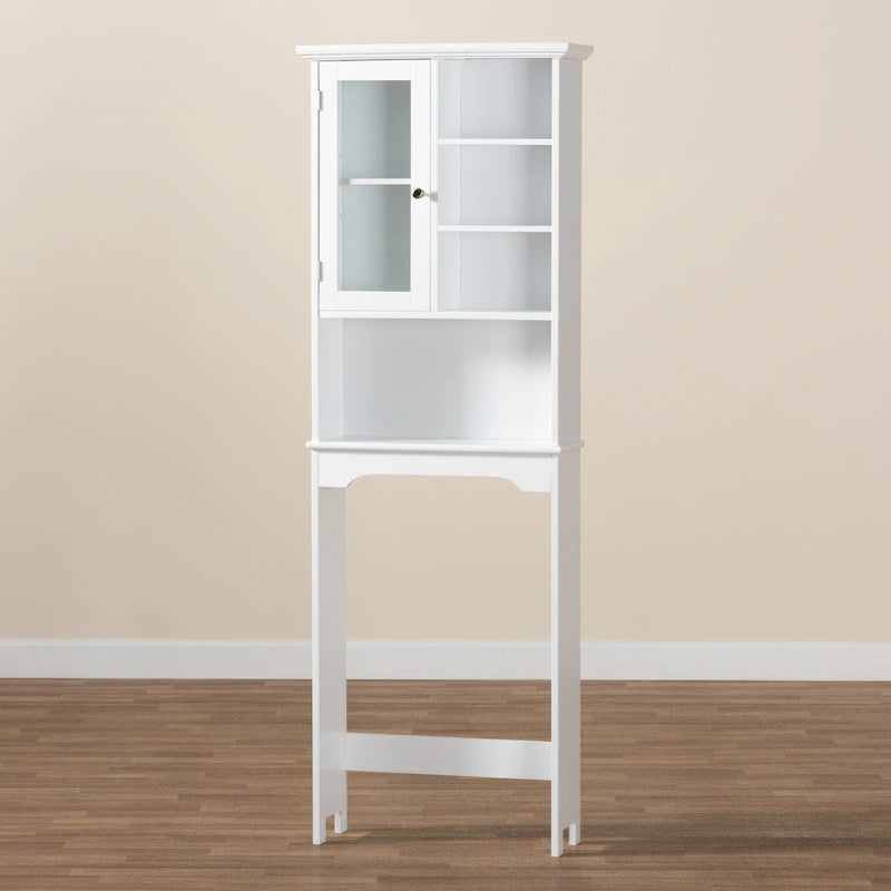 Meuble de Rangement de Salle de Bain Campbell White en Bois Finition pour Toilettes