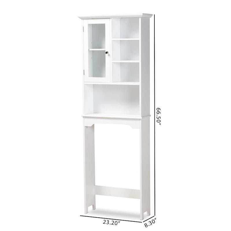 Meuble de Rangement de Salle de Bain Campbell White en Bois Finition pour Toilettes