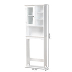 Meuble de Rangement de Salle de Bain Campbell White en Bois Finition pour Toilettes