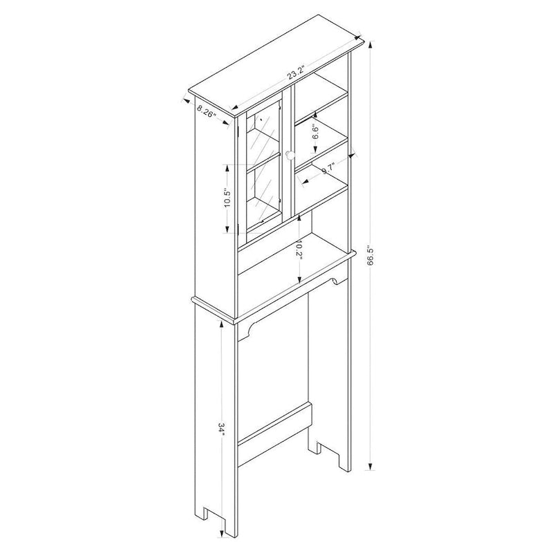 Meuble de Rangement de Salle de Bain Campbell White en Bois Finition pour Toilettes