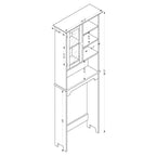 Meuble de Rangement de Salle de Bain Campbell White en Bois Finition pour Toilettes