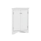 Meuble de rangement d'angle blanc pour salle de bain avec étagères réglables - 17.2W x 17.2D x 31.5H
