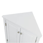 Meuble de rangement d'angle blanc pour salle de bain avec étagères réglables - 17.2W x 17.2D x 31.5H