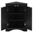 Meuble de rangement d'angle blanc pour salle de bain avec étagères réglables - 17.2W x 17.2D x 31.5H
