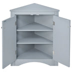 Meuble de rangement d'angle blanc pour salle de bain avec étagères réglables - 17.2W x 17.2D x 31.5H