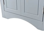 Meuble de rangement d'angle blanc pour salle de bain avec étagères réglables - 17.2W x 17.2D x 31.5H