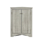 Meuble de rangement d'angle blanc pour salle de bain avec étagères réglables - 17.2W x 17.2D x 31.5H