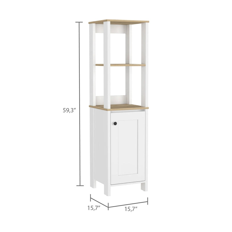 Meuble de salle de bain Arctic avec 4 étagères et une porte