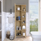 Armoire à Linge Murale avec 4 Étagères Intérieures et 5 Étagères Extérieures
