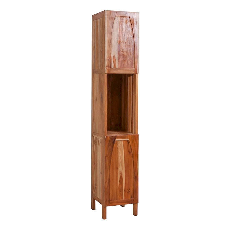Meuble colonne de salle de bain Tranquility en teck massif finition EarthyTeak