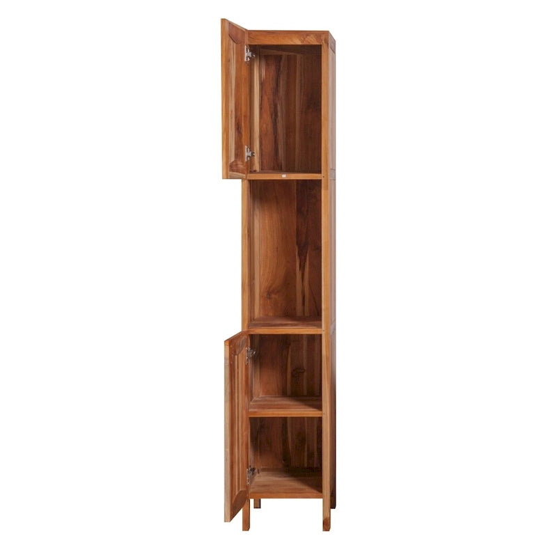 Meuble colonne de salle de bain Tranquility en teck massif finition EarthyTeak