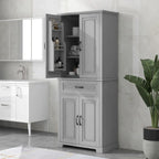 Meuble de rangement de salle de bain avec portes et tiroir, multiples espaces de rangement, étagère réglable